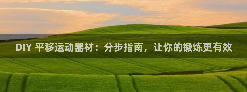 意昂3集团简介：DIY 平移运动器材：分步指南，让你