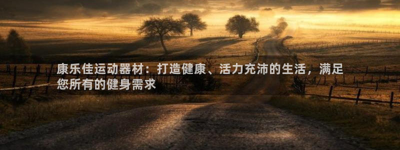 意昂体育3招商：康乐佳运动器材：打造健康、活力充沛的